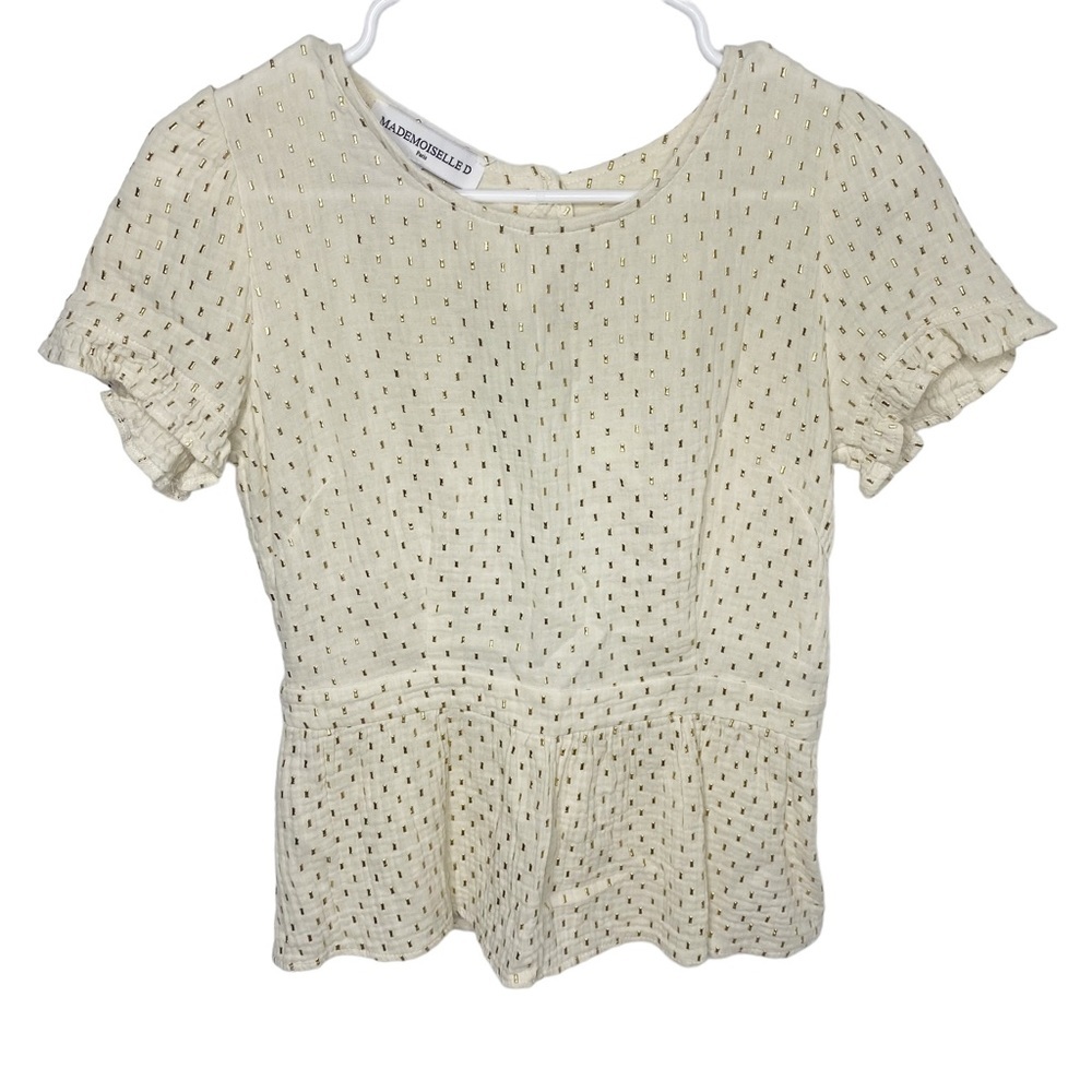 Mademoiselle Paris cream gold top size 34 c